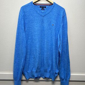 Tommy Hilfiger Premium Cotton Long Sleeve Blue Pullover Sweater Men's Sz XL